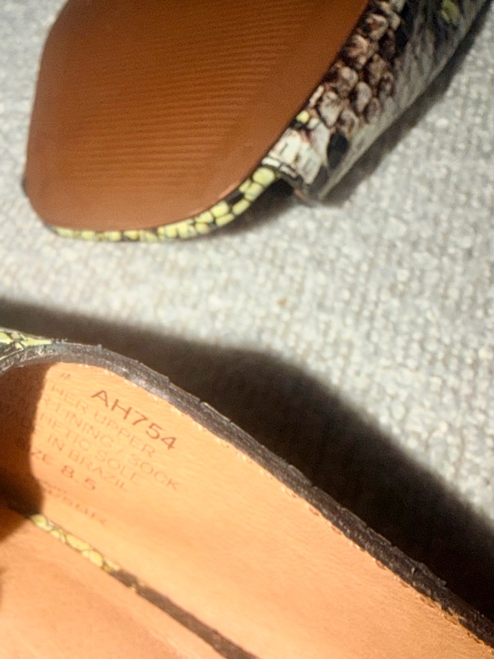 Madewell Snake-Print Open-Toe Mules in Brown, Black & Green - Picture 9 of 9